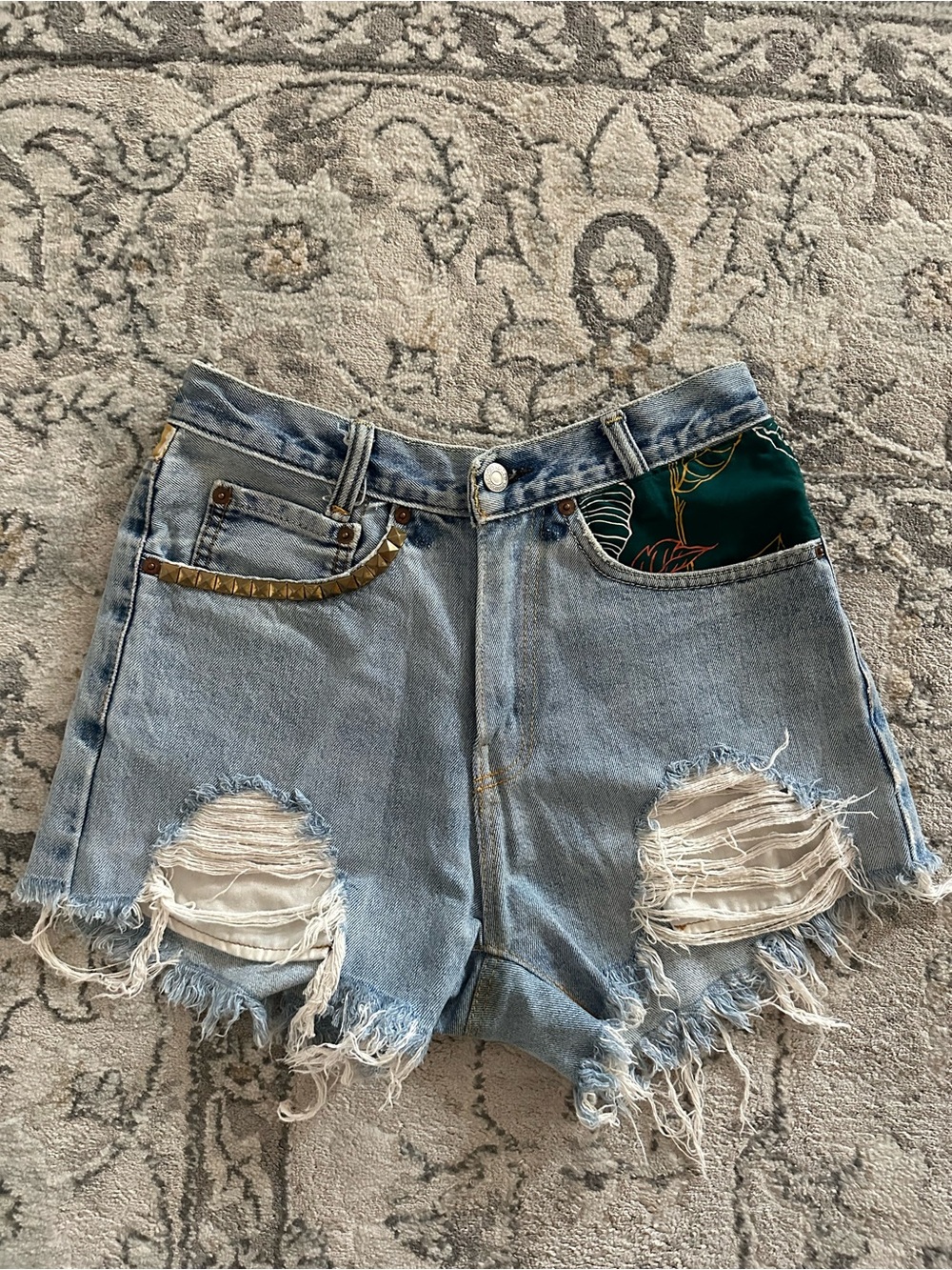 VTG Upcycled Levi's denim shorts Small *rare